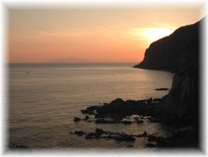 立待岬の夕陽
